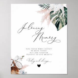 Tropisches Strand Staubblaues Gedenkhochzeitsschil Poster