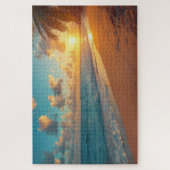 Tropisches Strand-Sunset-Jigsaw-Puzzle Puzzle (Vertikal)
