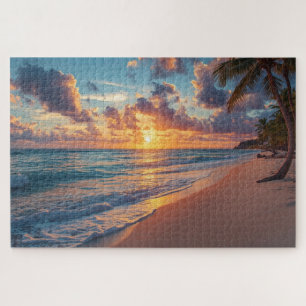 Tropisches Strand-Sunset-Jigsaw-Puzzle Puzzle