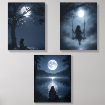 Tropisches Strand-Wandkunst-Set aus 3 Teilen