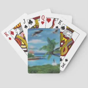 Tropisches Strandbild Kunstprint Spielkarten