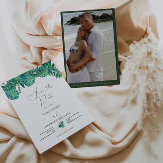 TROPISCHES Strandblatt Save the Date Einladung