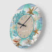 tropisches Stranddesign Große Wanduhr (Winkel)