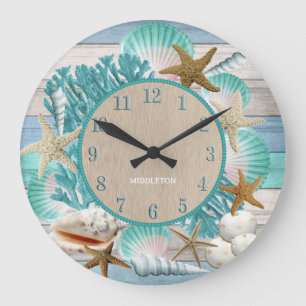 Tropisches Stranddesign Große Wanduhr