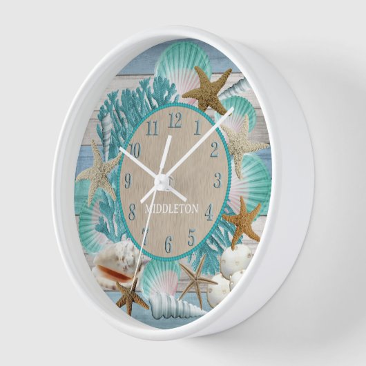 tropisches Stranddesign Uhr (Winkel)