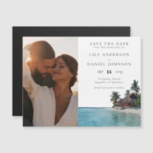 Tropisches Strandfoto Hochzeit - Rettet das Datum Magneteinladung