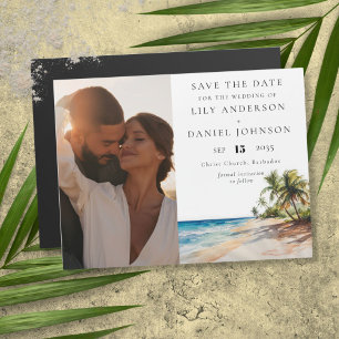 Tropisches Strandfoto Hochzeit - Save The Date Magneteinladung