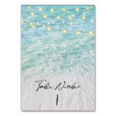 Tropisches Strandglas und Strandlichter Tischnummer (Rückseite)