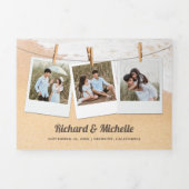 Tropisches Strandlicht in einer Hochzeit Dreifach Gefaltete Einladung (Cover)