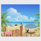 Tropisches StrandPalme-Seesommermuster Geschenkpapier (Flach)