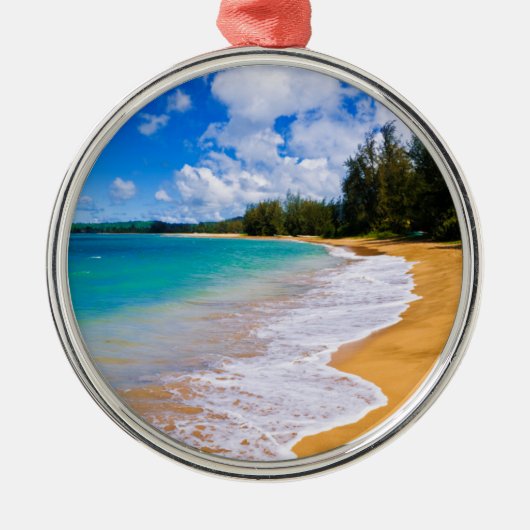 Tropisches Strandparadies, Hawaii Ornament Aus Metall (Vorne)