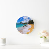 Tropisches Strandparadies, Hawaii Runde Wanduhr (Zuhause)