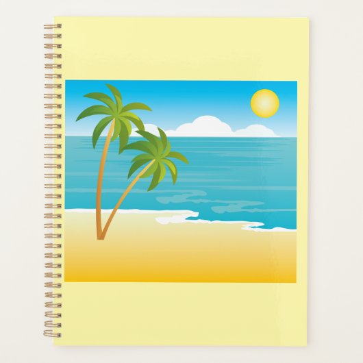 Tropisches Strandparadies mit Palmen Planer (Vorderseite)