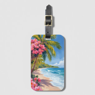 Tropisches Strandparadies   Ozean Gemälde Gepäckanhänger