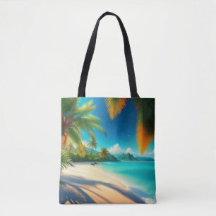 Tropisches Strandparadies - Palmenbaum-Kunst Tasche