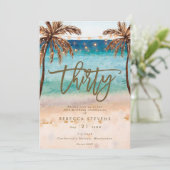 Tropisches Strandsommer 30. Party Einladung (Stehend Vorderseite)