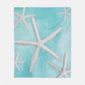 Tropisches Strandstarfish-SeeTürkis-Aquarell Fleecedecke (Vorderseite)