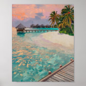 Tropisches Strandziel auf den Malediven Poster (Vorne)