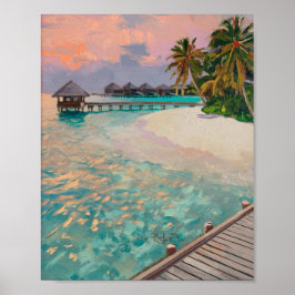 Tropisches Strandziel auf den Malediven Poster