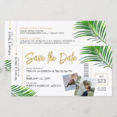 Tropisches Strandziel Bordkarte Save The Date (Vorne/Hinten)