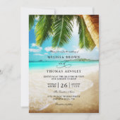 Tropisches Strandziel Chic QR-Code-Hochzeit Einladung (Vorderseite)