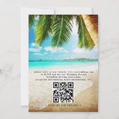 Tropisches Strandziel Chic QR-Code-Hochzeit Einladung (Rückseite)