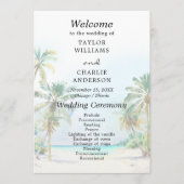 Tropisches Strandziel-Hochzeitsprogramm Programm (Vorderseite)