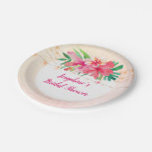 Tropisches String Lights Brautparty Pappteller (Schrägansicht)