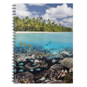 Tropisches SüdAri Atoll der Lagune-  Notizblock