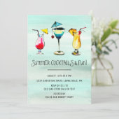 Tropisches Summer Cocktail Party Einladung (Stehend Vorderseite)