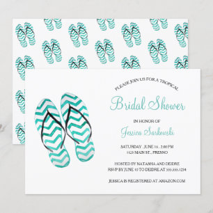 Tropisches Summer Flip Flops Brautparty Einladung
