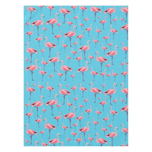 Tropisches Summer Pink Flamingo Pattern Party Tischdecke (Vorderseite)