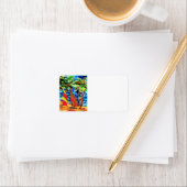 Tropisches Surf-Adressetikett Adressaufkleber (Insitu)