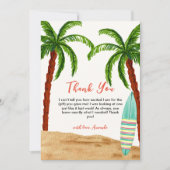 Tropisches Surf Baby an Bord Babydusche Dankeskarte (Vorderseite)