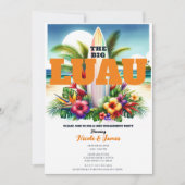 Tropisches Surfbrett Pool Party Luau Verlobung Einladung (Vorderseite)