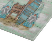 Tropisches Surfen Wasserfarbenstrand Schneidebrett (Ecke)