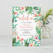Tropisches Süß 16 Aloha Luau Geburtstag Einladung (Stehend Vorderseite)