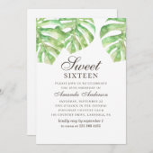 Tropisches Süß 16. Grüne Monstera 16. Einladung (Vorne/Hinten)