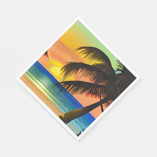 Tropisches Thema Geburtstag Serviette (Ecke)