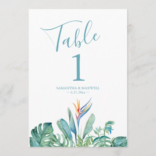 Tropisches Thema Hochzeitsdekoration Einladung (Rückseite)