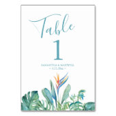 Tropisches Thema Hochzeitsdekoration Tischnummer (Rückseite)