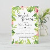 Tropisches Thema Wasserfarbe Brautparty Brunch Einladung (Stehend Vorderseite)