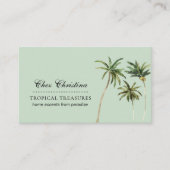 Tropisches Thema Wasserfarbenpalmen Visitenkarte (Vorderseite)