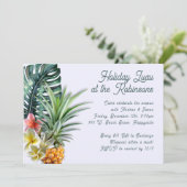Tropisches Thema Zuhause oder Office Holiday Party Einladung (Stehend Vorderseite)