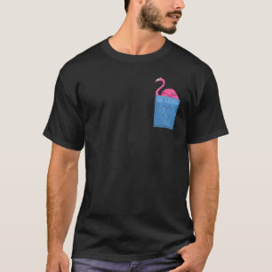 Tropisches Tier Exotic Bird Pocket Pink Flamingo T-Shirt