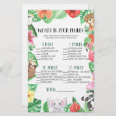 Tropisches Tier in Ihrem Telefon Baby Duschspiel Briefpapier (Vorne/Hinten)