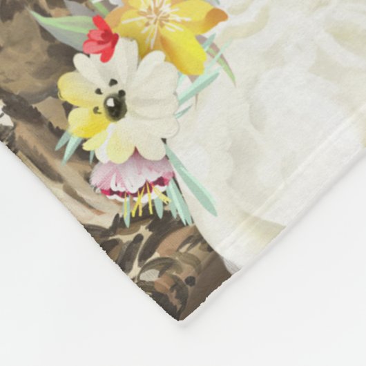 Tropisches Tiermuster Fleecedecke (Ecke)