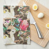 Tropisches Tiermuster Geschirrtuch (Viertel Falte)