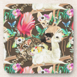 Tropisches Tiermuster Getränkeuntersetzer