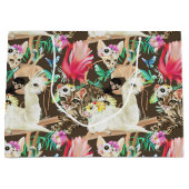 Tropisches Tiermuster Große Geschenktüte (Vorderseite)